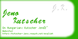 jeno kutscher business card